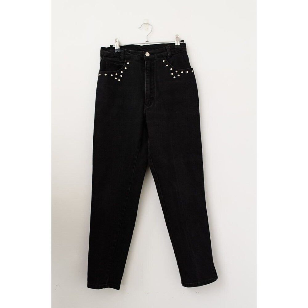 Black Jeans 26x27 studded straight leg
